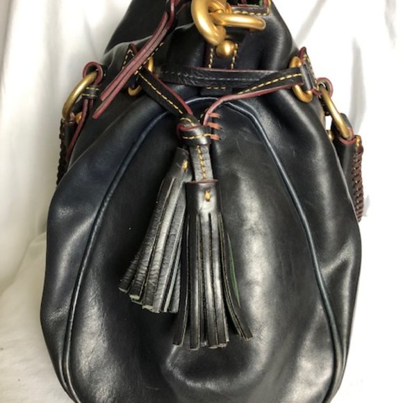 Dooney &  Bourke Florentine Leather Dark Navy Satchel - Picture 4 of 16